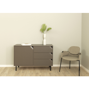 Tenzo Dressoir Corner 1-Deurs 3 Lades Donker Taupe