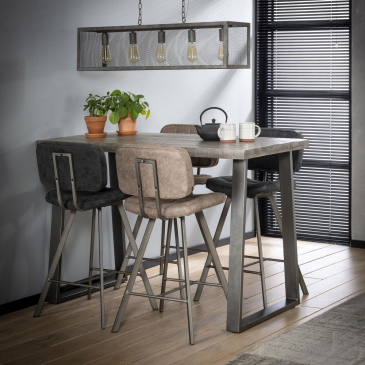 Bartafel 135x70 massief trapeziumvormig Donker - Giga Meubel