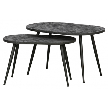 BePureHome Bijzettafels Antique Goud Ovaal - Set van 2