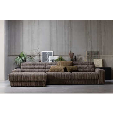 BePureHome Date Chaise Longue Links Grove Ribstof Mud