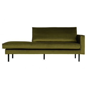 BePureHome Rodeo Daybed Right Velvet Olive