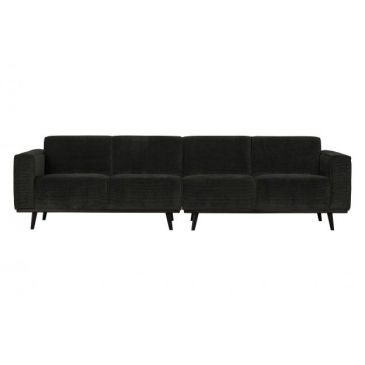 BePureHome Statement 4-zits Bank 280cm Platte Brede Rib Graphite