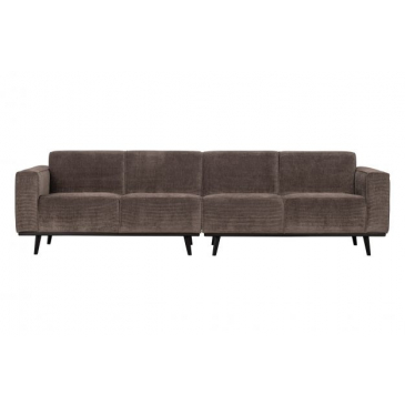 BePureHome Statement 4-zits Bank 280cm Platte Brede Rib Taupe