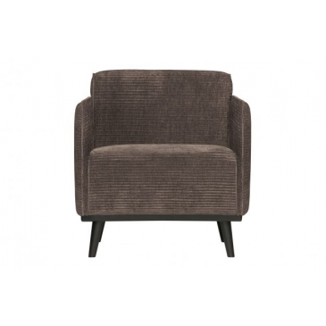 BePureHome Statement Fauteuil Met Arm Brede Platte Rib Taupe