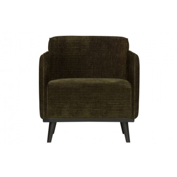 BePureHome Statement Fauteuil Met Arm Brede Platte Rib Warm Groen