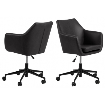 Bureaustoel Erica leather look Zwart - Giga Living