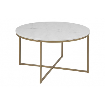 Salontafel Felien Marmer Wit Ø80cm - Giga Living