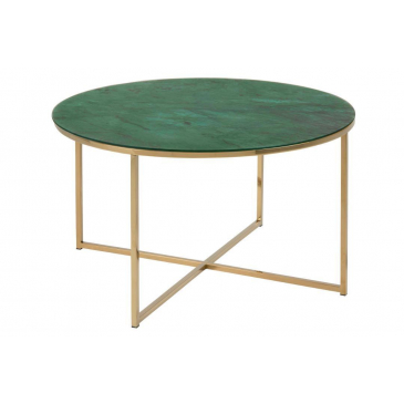 Salontafel Felien Glas Groen Ø80cm - Giga Living