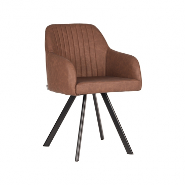 LABEL51 Eetkamerstoel Floor Bruin PU-Leer