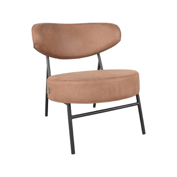 LABEL51 Fauteuil Zack Cognac Micro Suede