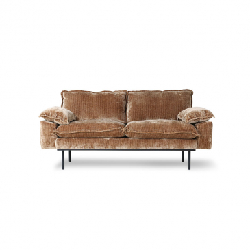 HKliving 2-zits Bank Retro Velvet Goud