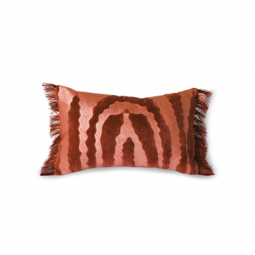 HKliving Kussen Velvet Tijgerprint Rood 25x40