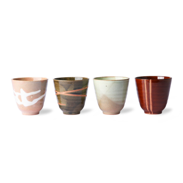 HKliving Kyoto Ceramics: Japanese Yunomi Mugs s/4