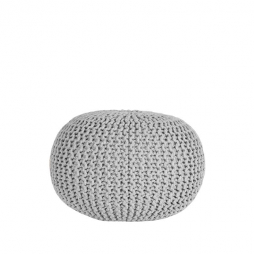 Label51 Poef Knitted Lichtgrijs Katoen M