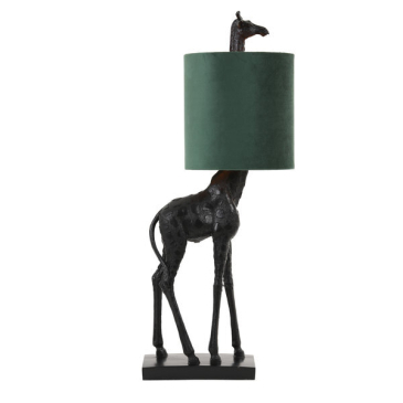 Tafellamp Giraffe Zwart Velvet Donker Groen