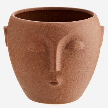 Madam Stoltz Bloempot Met Gezicht Terracotta