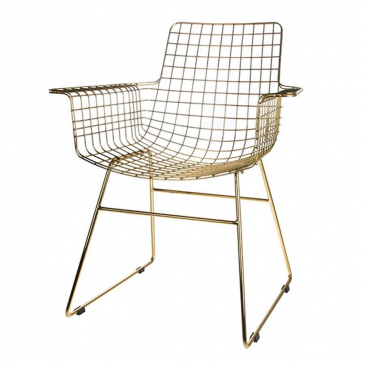 HKliving Metal Wire Chair With Arms