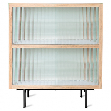 HKliving Kast With Ribbed Glass, Natural