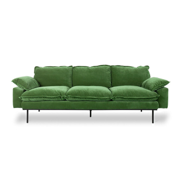 Hkliving Retro Sofa: 3-Zits, Royal Velvet, Groen