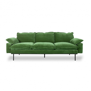 HKliving Retro Sofa: 3-Zits, Royal Velvet, Groen