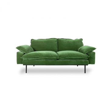 HKliving Retro Sofa: 2-Zits, Royal Velvet, Groen