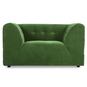 HKliving Vint Bank: Element Loveseat, Royal Velvet, Groen