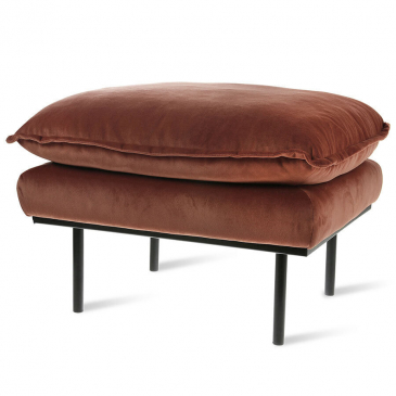 HKliving Retro Sofa: Hocker, Royal Velvet, Magnolia