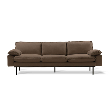 Hkliving Retro Sofa: 4-Zits, Linen Shadow, Bruin