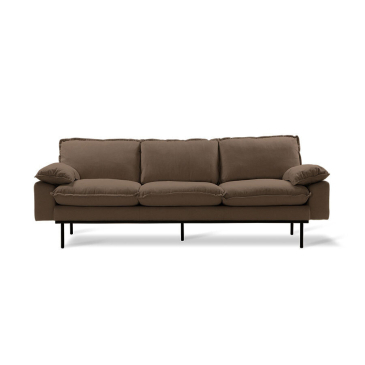 Hkliving Retro Sofa: 3-Zits, Linen Shadow, Bruin