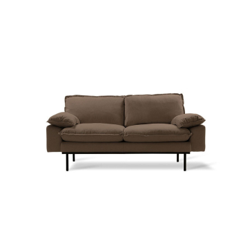 Hkliving Retro Sofa: 2-Zits, Linen Shadow, Bruin
