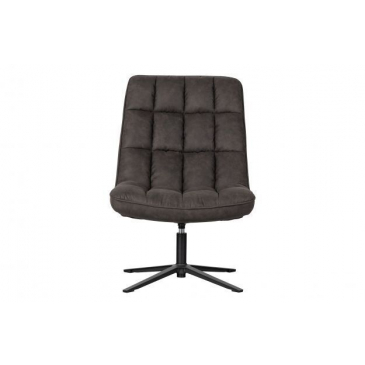 Woood Draaifauteuil Dirkje PU-Leer Zwart