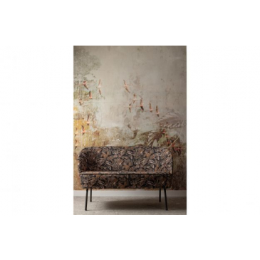 BePureHome Vogue 2-zits Bankje Fluweel Bouquet Zwart