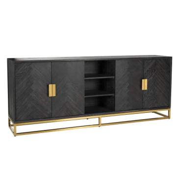 Richmond Dressoir Blackbone Goud 4-deuren + open vak