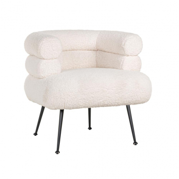 Richmond Fauteuil Amelia Wit teddy / Zwart
