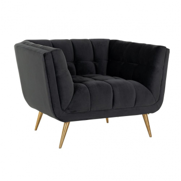 Richmond Fauteuil Huxley Antraciet Velvet / Brushed Goud