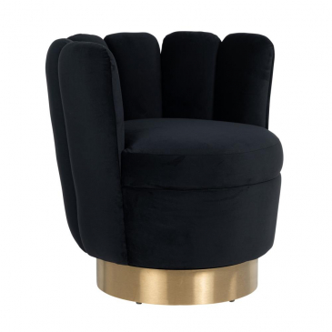 Richmond Fauteuil Mayfair Zwart Velvet / Brushed Goud