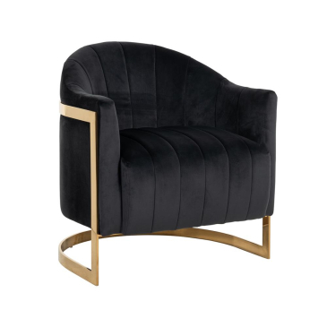 Richmond Fauteuil Melody Antraciet Velvet / Brushed Goud