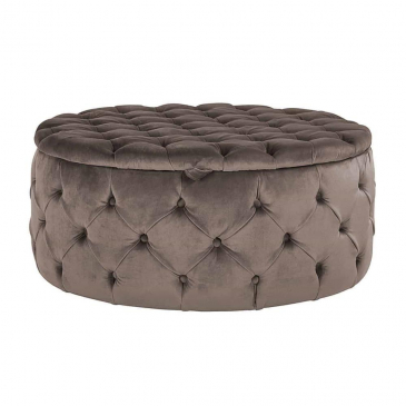 Richmond Poef Lulu Ø100cm Stone Velvet