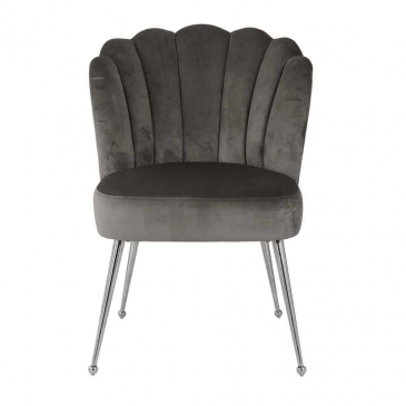 Richmond Stoel Pippa Velvet Stone Zilveren Poot