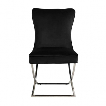 Richmond Stoel Scarlett Zwart Velvet Zilver