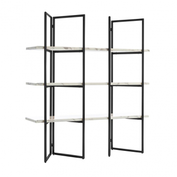 Richmond Wandkast Lagrand Zwart Met 3 Planken Faux Marmer