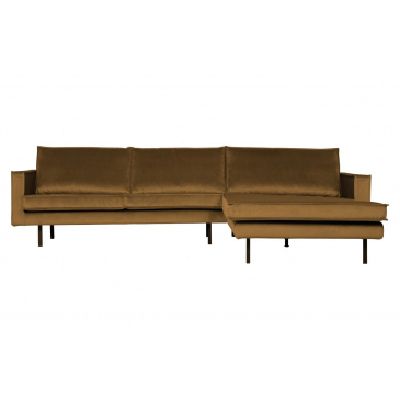 Rodeo Chaise Longue Rechts Velvet Honing Geel