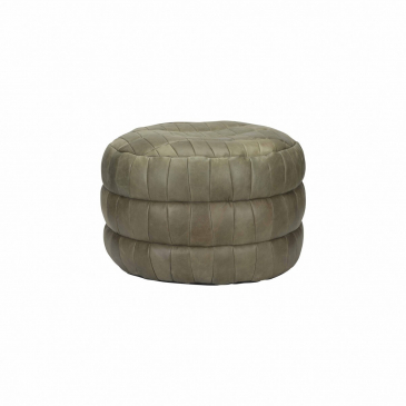 Bodilson Scoop Groen Poef Leer 65cm