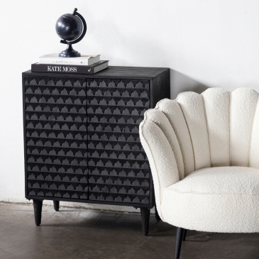 Dressoir Louis Mangohout Zwart - Giga Meubel