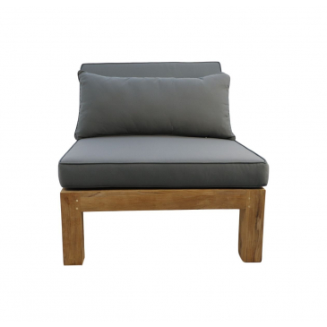 HSM Collection Loungedeel Met Kussens Aruba Teak Onbehandeld/Dark Grey