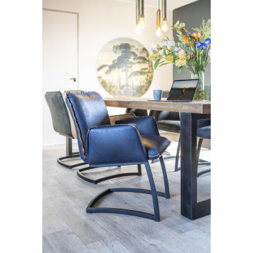 Stoel Joel met arml, - blauw pasadena