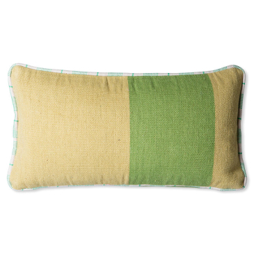 Hkliving Handgeweven Wool Cushion Groen (38X74)
