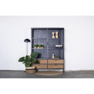 Vitrinekast Banda - Zijkant Glas - 150cm - Giga Meubel