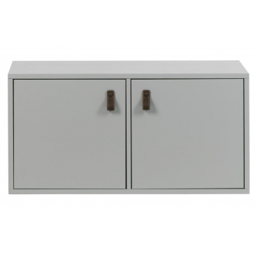 VTwonen Stapelkast 2 Deurs Vakken Grenenhout Grijs 81x35x41cm