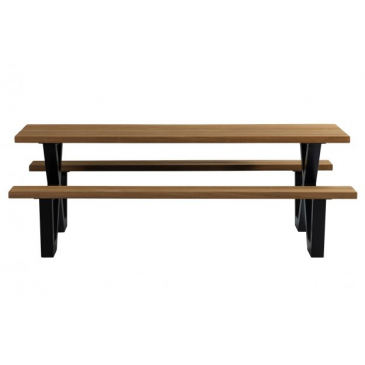 Woood Picknicktafel Tablo Outdoor Ayous Hout Naturel X-poot